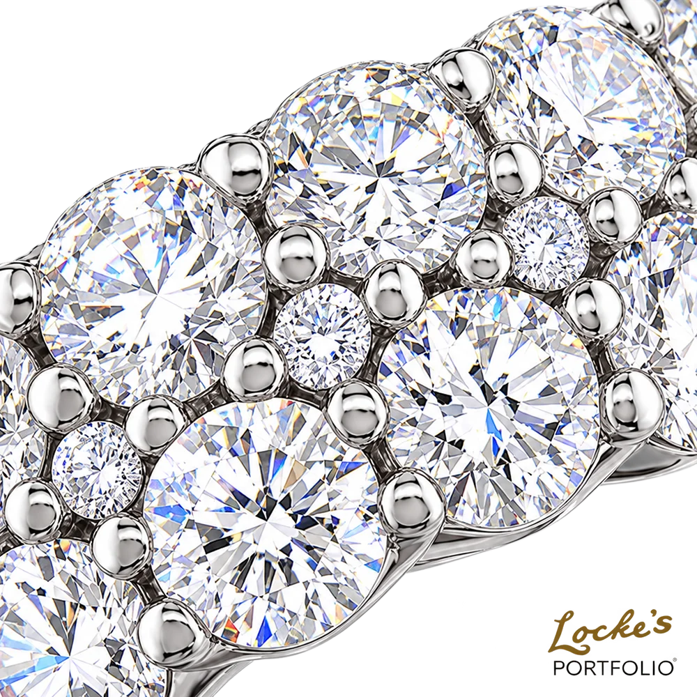 Solenne Triple-Row Diamond Bridal Ring — 5.10ct — view 2
