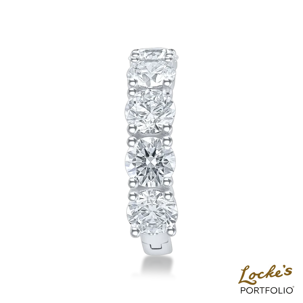 Solenne Five-Stone Diamond Hoop Earrings — 5.39ct — view 3