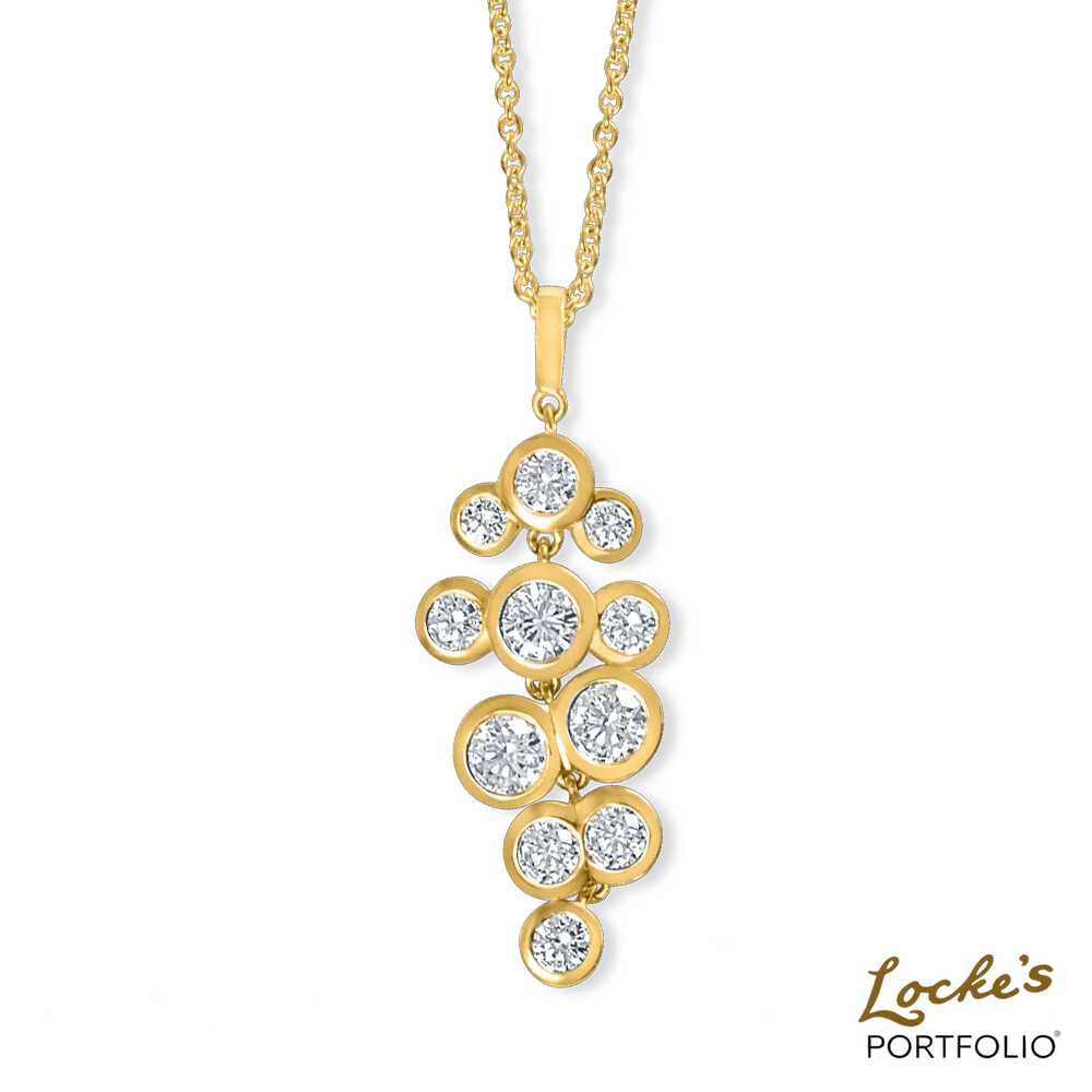 Asteria Diamond Cascade Pendant Necklace — 1.65ct — view 2