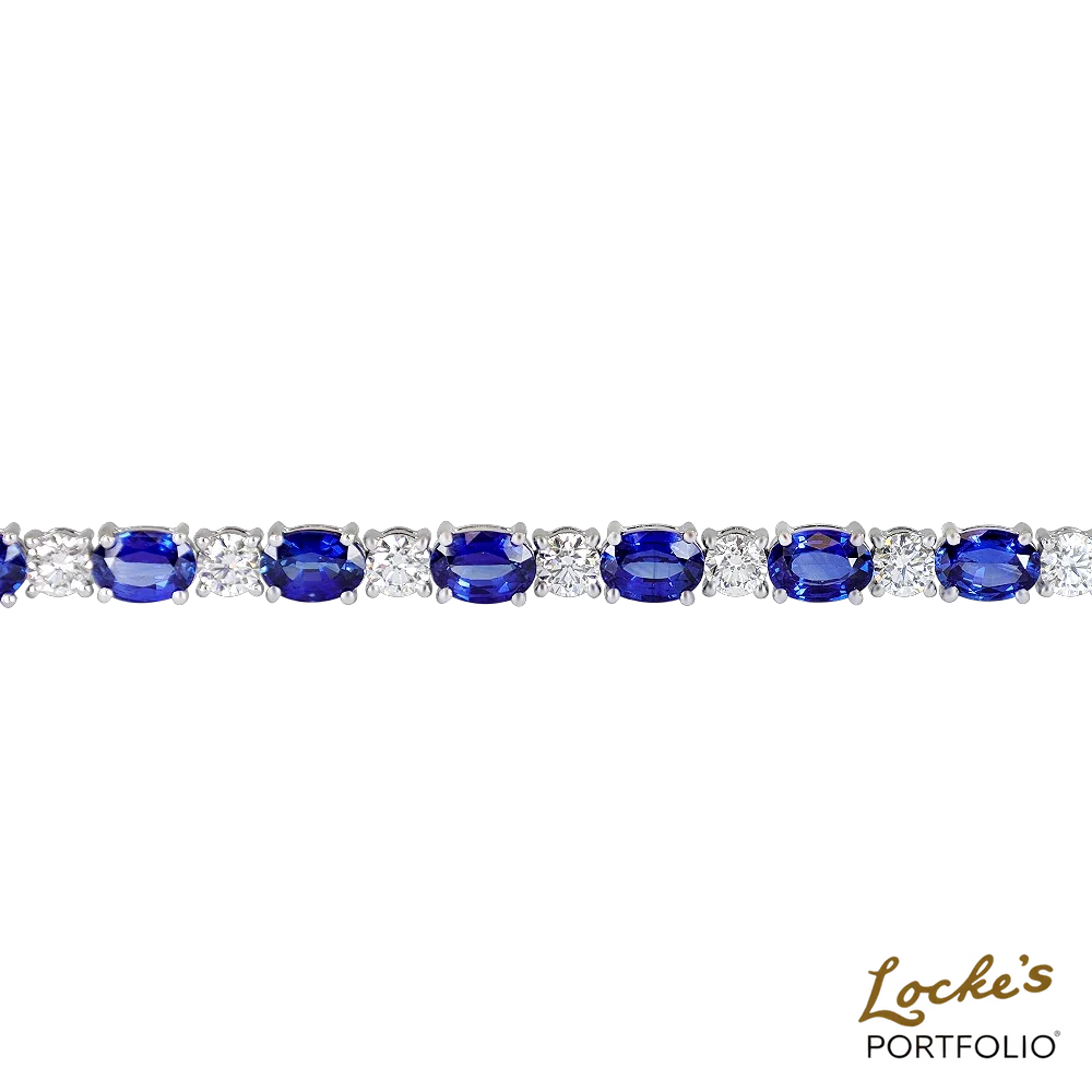 Sovereign Royal Blue Sapphire & Diamond Bracelet — 17.85ct — view 2