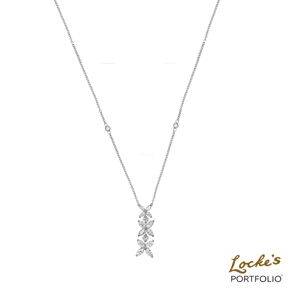 Asteria Kisses Marquise Diamond Drop Necklace — 2.59ct — view 2